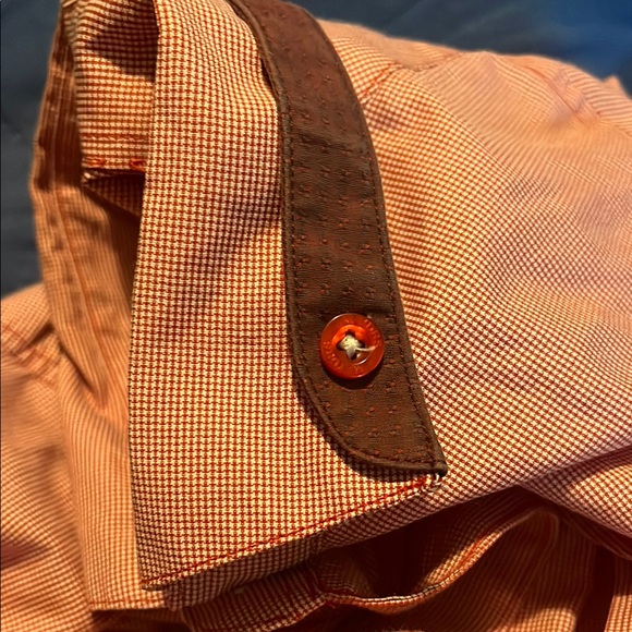 Vibrant Orange Button Down Shirt with Classic Collar - Picture 8 of 9